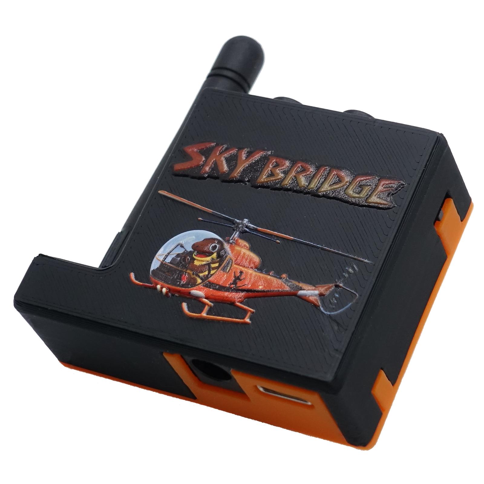 Sky Bridge at an angle, showing the orange base