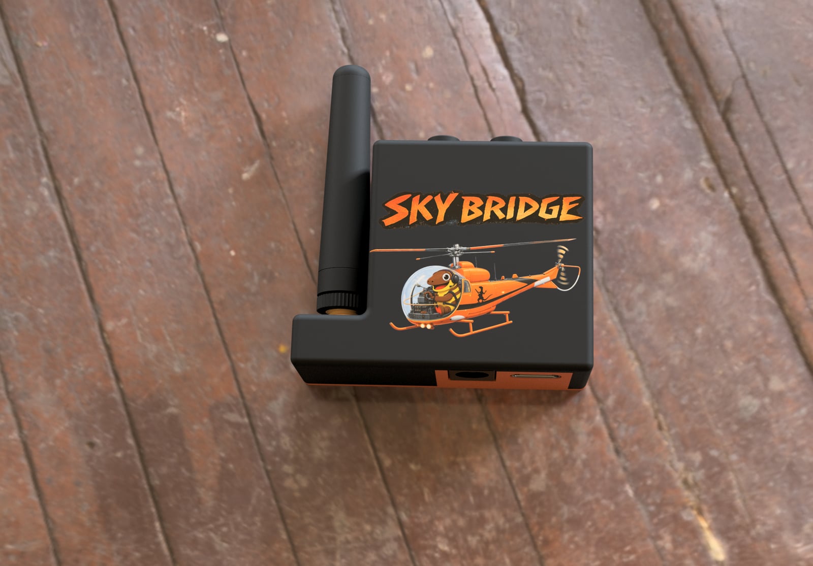 Close-up of Sky Bridge with its antenna attached
